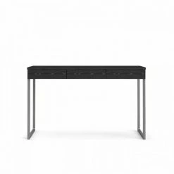 TVILUM Bureau 3 Tiroirs - Décor Frene Noir - L 125,8 X P 51,6 X H 76,5 Cm - TYLI -France Bureau Soldes 2022 30865483 2