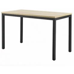 HELLOSHOP26 Bureau Réglable D'ordinateur Poste De Travail Table 120 Cm Couleur Chêne Et Noir - Beige