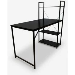 OFFICE24 Bureau De Travail 120x62 Bibliothèque Ouverte Design Moderne En Métal Noir Cambridge BLACK -France Bureau Soldes 2022 30958431 3