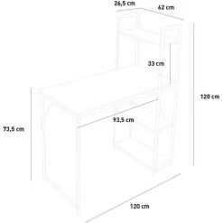 OFFICE24 Bureau De Travail 120x62 Bibliothèque Ouverte Design Moderne En Métal Noir Cambridge BLACK -France Bureau Soldes 2022 30958431 5