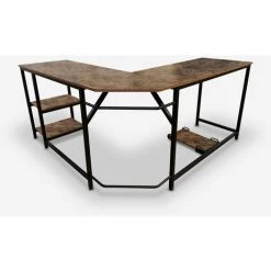 OFFICE24 Bureau D'étude Angulaire 148x148 Design Industriel Métal 2 étagères Southport -France Bureau Soldes 2022 30958438 2