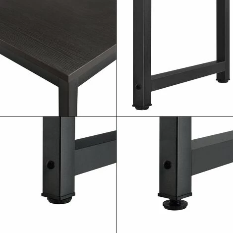 HELLOSHOP26 Bureau Réglable Poste De Travail Table De Bureau Bois Mélaminé Et Acier 120 Cm Couleur Noyer Et Noir - Marron 6 HELLOSHOP26 Bureau Réglable Poste De Travail Table De Bureau Bois Mélaminé Et Acier 120 Cm Couleur Noyer Et Noir - Marron – Image 4