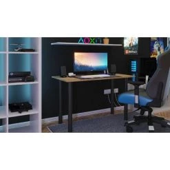 MEBEL SYSTEM MÖBEL SYSTEM Bureau De Jeu, Table D'ordinateur, Table De Joueur, Gaming Desk, Système De Gestion Des Câbles / Chemin De Câbles:marron -France Bureau Soldes 2022 31026198 4