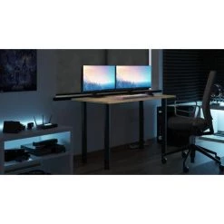 MEBEL SYSTEM MÖBEL SYSTEM Bureau De Jeu, Table D'ordinateur, Table De Joueur, Gaming Desk, Système De Gestion Des Câbles / Chemin De Câbles:marron -France Bureau Soldes 2022 31026198 5