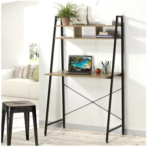 CASAME Bureau L84cm Avec 2 étagères De Rangement - Casâme - Bois 4 CASAME Bureau L84cm Avec 2 étagères De Rangement - Casâme - Bois – Image 2