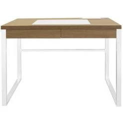 THE HOME DECO FACTORY Bureau En Bois Et Métal Blanc Home Deco Factory -France Bureau Soldes 2022 31489396 3