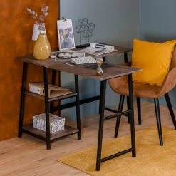 URBAN MEUBLE Bureau En L/angle Au Style Industriel Métal Et Bois Sombre 9 URBAN MEUBLE Bureau En L/angle Au Style Industriel Métal Et Bois Sombre -France Bureau Soldes 2022 31490050 3