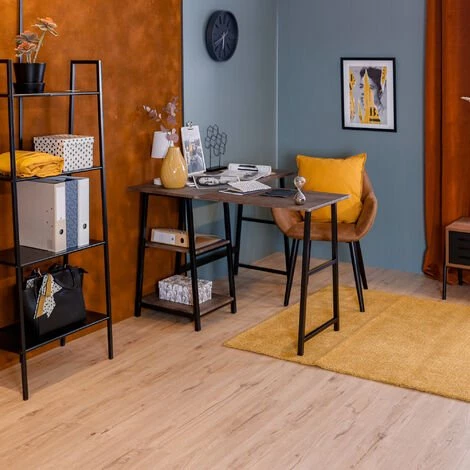 URBAN MEUBLE Bureau En L/angle Au Style Industriel Métal Et Bois Sombre 6 URBAN MEUBLE Bureau En L/angle Au Style Industriel Métal Et Bois Sombre – Image 4