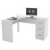 BEAUX MEUBLES PAS CHERS Bureau D'Angle Et Retour 3 Tiroirs Blanc -France Bureau Soldes 2022 31545764 1