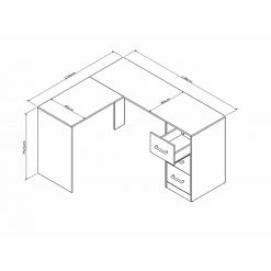 BEAUX MEUBLES PAS CHERS Bureau D'Angle Et Retour 3 Tiroirs Blanc -France Bureau Soldes 2022 31545764 3