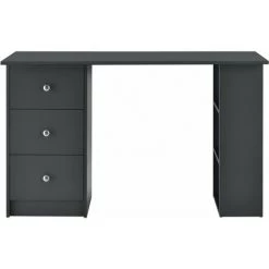 HELLOSHOP26 Table De Bureau Secrétaire Poste De Travail Informatique Avec 3 Tiroirs 120 Cm Gris Foncé - Gris -France Bureau Soldes 2022 31605410 3
