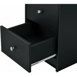 HELLOSHOP26 Bureau Table Poste De Travail Informatique Avec 3 Tiroirs Bois Mélaminé 120 Cm Noir - Bois -France Bureau Soldes 2022 31605436 4