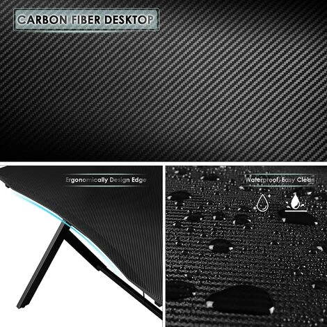 FIXKIT Bureau Gaming Avec Porte Gobelet Bureau D'ordinateur Table PC Pour Chambre Salon Noir 108 X 65 X 75cm 6 FIXKIT Bureau Gaming Avec Porte Gobelet Bureau D'ordinateur Table PC Pour Chambre Salon Noir 108 X 65 X 75cm – Image 4