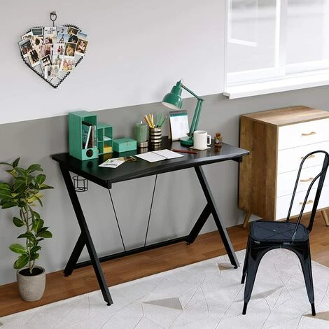 MVPOWER Bureau Gaming Avec Porte Gobelet Bureau D'ordinateur Table PC Pour Chambre Salon Noir 108 X 65 X 75cm 7 MVPOWER Bureau Gaming Avec Porte Gobelet Bureau D'ordinateur Table PC Pour Chambre Salon Noir 108 X 65 X 75cm – Image 5