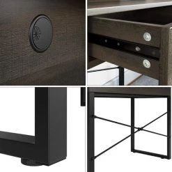 MVPOWER Bureau D'ordinateur, Avec Étagères Et Tiroirs, Table Informatique, Pour étude Et Bureau, Bureau Informatique, Style Industriel, 107x54x93cm -France Bureau Soldes 2022 31618931 4