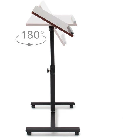 Relaxdays Table Réglable Pour Ordinateur Portable, Roulettes, Support Inclinable, HxLxP: 95x60x40,5 Cm, Brun Foncé 7 Relaxdays Table Réglable Pour Ordinateur Portable, Roulettes, Support Inclinable, HxLxP: 95x60x40,5 Cm, Brun Foncé – Image 5