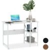 Relaxdays Bureau Pliable,Table Peu Encombrante, 2 étagères, Pour Travail à La Maison,chambre D’ado, Choix De Couleurs -France Bureau Soldes 2022 31795737 1