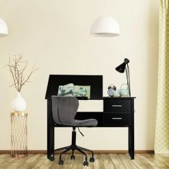 Relaxdays Bureau Avec Pupitre Inclinable, Réglable, Table De Laptop Ou De Dessin, 75 X 110 X 55 Cm Noir -France Bureau Soldes 2022 31795747 3