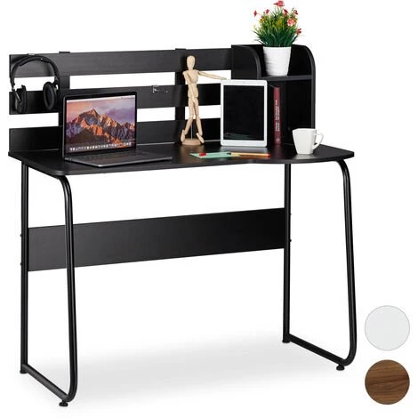 Relaxdays Bureau, Compartiments Et Dossier, Table De Travail Pour Jeunes, étudiants,HlP 110x110x57 Cm, Noir 3 Relaxdays Bureau, Compartiments Et Dossier, Table De Travail Pour Jeunes, étudiants,HlP 110x110x57 Cm, Noir