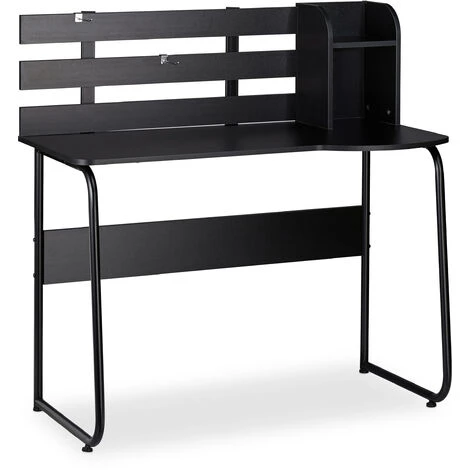 Relaxdays Bureau, Compartiments Et Dossier, Table De Travail Pour Jeunes, étudiants,HlP 110x110x57 Cm, Noir 4 Relaxdays Bureau, Compartiments Et Dossier, Table De Travail Pour Jeunes, étudiants,HlP 110x110x57 Cm, Noir – Image 2