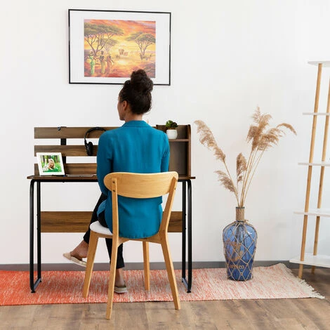 Relaxdays Bureau, Compartiments Et Dossier, Table De Travail Pour Jeunes, étudiants,HlP 110x110x57 Cm, Noir 5 Relaxdays Bureau, Compartiments Et Dossier, Table De Travail Pour Jeunes, étudiants,HlP 110x110x57 Cm, Noir – Image 3