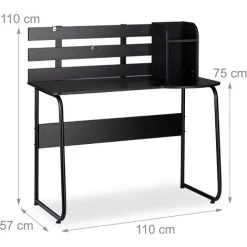 Relaxdays Bureau, Compartiments Et Dossier, Table De Travail Pour Jeunes, étudiants,HlP 110x110x57 Cm, Noir 11 Relaxdays Bureau, Compartiments Et Dossier, Table De Travail Pour Jeunes, étudiants,HlP 110x110x57 Cm, Noir -France Bureau Soldes 2022 31795757 5