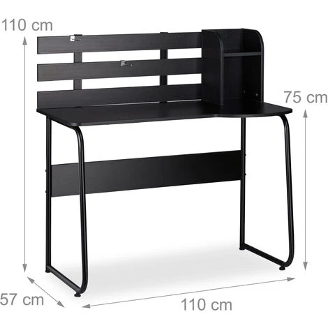 Relaxdays Bureau, Compartiments Et Dossier, Table De Travail Pour Jeunes, étudiants,HlP 110x110x57 Cm, Noir 7 Relaxdays Bureau, Compartiments Et Dossier, Table De Travail Pour Jeunes, étudiants,HlP 110x110x57 Cm, Noir – Image 5