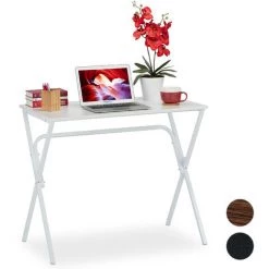 Relaxdays Bureau,Table De Travail, Simple Et Peu Encombrante,pour La Maison, Chambre D’ado Et Bureau, HlP:76x90x53cm