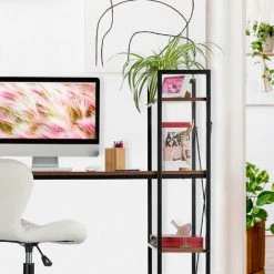 Relaxdays Bureau, Combiné à 4 étagères, Pour Chambre D’ado Et Bureau, HlP 121 X 120 X 62 Cm, Choix De Couleurs -France Bureau Soldes 2022 31795839 4