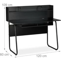 Relaxdays Bureau, Etagères Sous Plaque De Travail, Etagère Plus, Sortie De Câble,HxlxP:109x120x60 Cm, Choix De Couleurs -France Bureau Soldes 2022 31795887 5