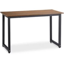 Relaxdays Table Bureau, Télétravail & Chambre D’ado, Design Industriel, HLP 76x120x60 Cm, MDF, Métal, Aspect Bois/noir -France Bureau Soldes 2022 31803747 2