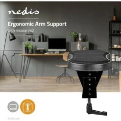 NEDIS Repose-bras Ergonomique Mobilité Intégrale Bureau Avec Tapis De Souris Noir Télétravail -France Bureau Soldes 2022 31901941 2