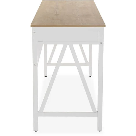 Versa Christoph Bureau Informatique Table D'étude Pour Ordinateur, 76x45x120cm - Blanc 6 Versa Christoph Bureau Informatique Table D'étude Pour Ordinateur, 76x45x120cm - Blanc – Image 4