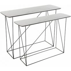 Versa Egi Meuble D'Entrée Étroit, Table Console, 80x35x110cm - Blanc