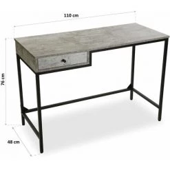Versa Jack Bureau Informatique Table D'étude Pour Ordinateur, 76x48x110cm - Gris -France Bureau Soldes 2022 32076830 5