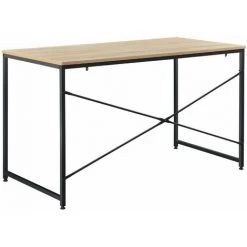 HELLOSHOP26 Bureau Poste De Travail Ordinateur Table MDF 120 Cm Beige Et Noir - Beige -France Bureau Soldes 2022 32077265 2