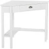 BELIANI Bureau Angle Blanc 80 X 70 Cm Avec Tiroir - Blanc