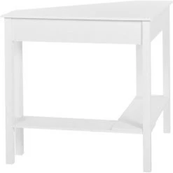 BELIANI Bureau Angle Blanc 80 X 70 Cm Avec Tiroir - Blanc -France Bureau Soldes 2022 32081033 4