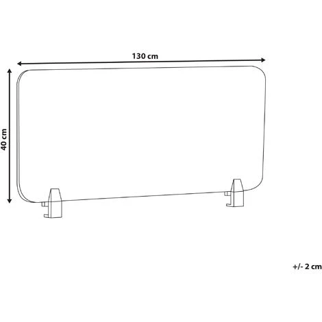 BELIANI Séparateur De Bureau 130 X 40 Cm Gris Foncé - Gris 5 BELIANI Séparateur De Bureau 130 X 40 Cm Gris Foncé - Gris – Image 3