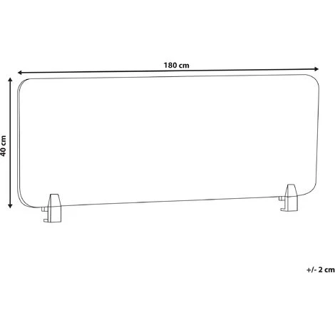 BELIANI Séparateur De Bureau 180 X 40 Cm Gris Foncé - Gris 5 BELIANI Séparateur De Bureau 180 X 40 Cm Gris Foncé - Gris – Image 3