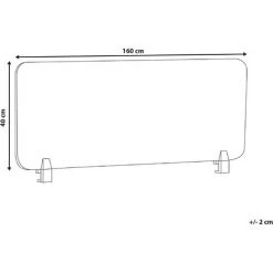 BELIANI Séparateur De Bureau 160 X 40 Cm Gris Foncé - Gris -France Bureau Soldes 2022 32171634 3