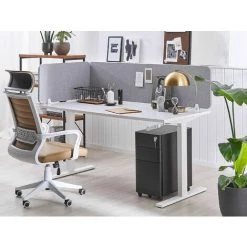 BELIANI Séparateur De Bureau 130 X 40 Cm Gris Clair - Gris 6 BELIANI Séparateur De Bureau 130 X 40 Cm Gris Clair - Gris -France Bureau Soldes 2022 32171717 2