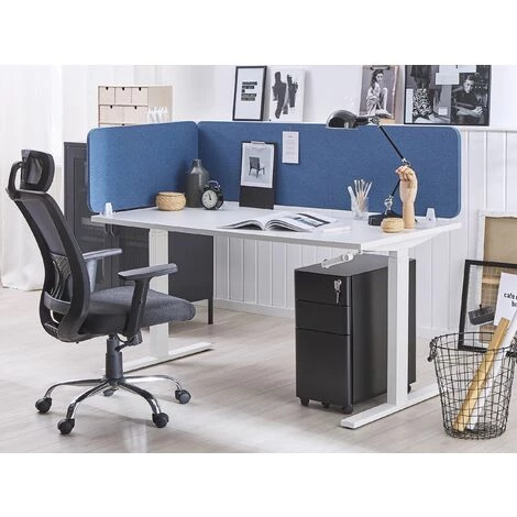 BELIANI Séparateur De Bureau 72 X 40 Cm Bleu - Bleu 4 BELIANI Séparateur De Bureau 72 X 40 Cm Bleu - Bleu – Image 2