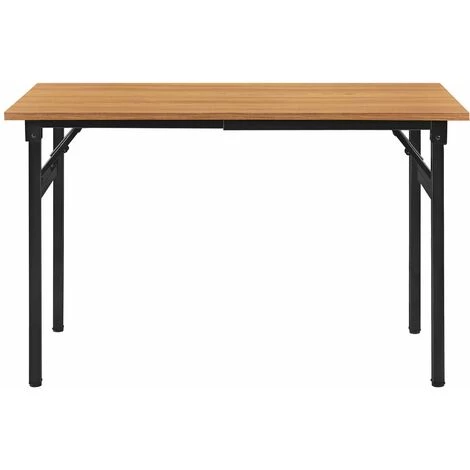 HELLOSHOP26 Table Pliante De Cuisine à Manger Hauteur Réglable Pour 4 Personnes 120 Cm Marron Et Noir - Marron 4 HELLOSHOP26 Table Pliante De Cuisine à Manger Hauteur Réglable Pour 4 Personnes 120 Cm Marron Et Noir - Marron – Image 2