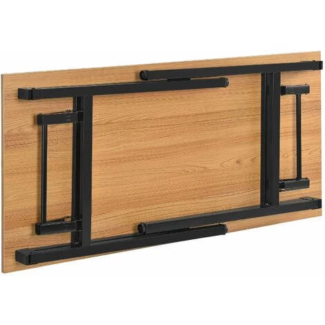 HELLOSHOP26 Table Pliante De Cuisine à Manger Hauteur Réglable Pour 4 Personnes 120 Cm Marron Et Noir - Marron 5 HELLOSHOP26 Table Pliante De Cuisine à Manger Hauteur Réglable Pour 4 Personnes 120 Cm Marron Et Noir - Marron – Image 3