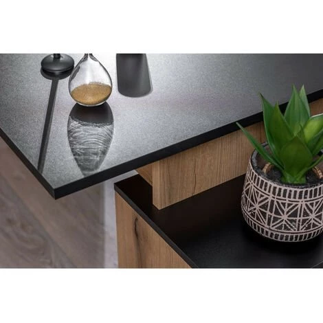 Bureau BOBOCHIC - Bureau D'angle Droit PRAGUE Imitation Chêne Rustique - Marron 5 Bureau BOBOCHIC - Bureau D'angle Droit PRAGUE Imitation Chêne Rustique - Marron – Image 3