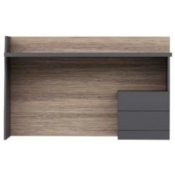 HOME MANIA Bureau Kelvin - Gain D'espace - Avec Les Tiroirs - Du Bureau, Du Studio, De La Chambre - Noyer, Anthracite En Bois, 146 X 40 X 90 Cm -France Bureau Soldes 2022 32489768 4
