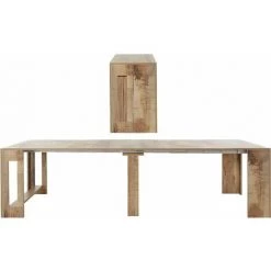 HOME MANIA Table Console Pratika - Economiseur D'espace, Polyvalent, Extensible - Pour Le Salon, La Salle A Manger, Le Couloir, Le Bureau - Erable En Bois, 90 X 300 X 77 -France Bureau Soldes 2022 32489841 4