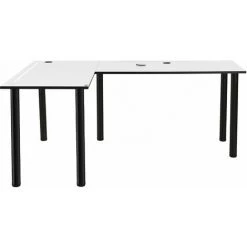 MEBEL SYSTEM MÖBEL SYSTEM Grand Bureau D'angle En L Ou Table De Bureau En Angle Avec Passage De Câbles Intégré Et éclairage LED Intégré, Fabriqué En UE:blanc -France Bureau Soldes 2022 32593461 4