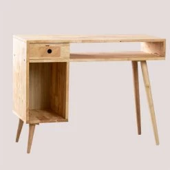 Bureau De Rangement En Bois Arlan SKLUM Bois D'hévéa Bois Naturel - Bois Naturel Bois Naturel
